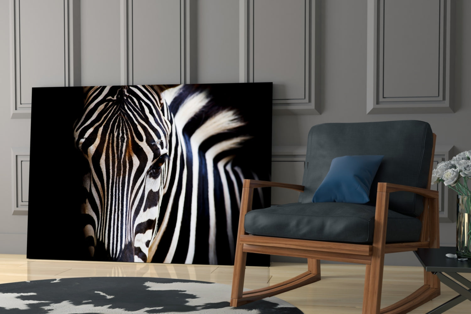Zebra Glass Wall Art