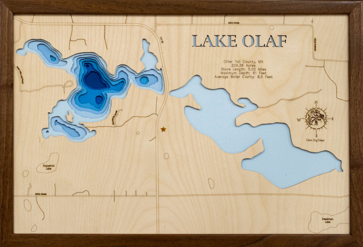 West Lake Olaf in Otter Tail County, Minnesota