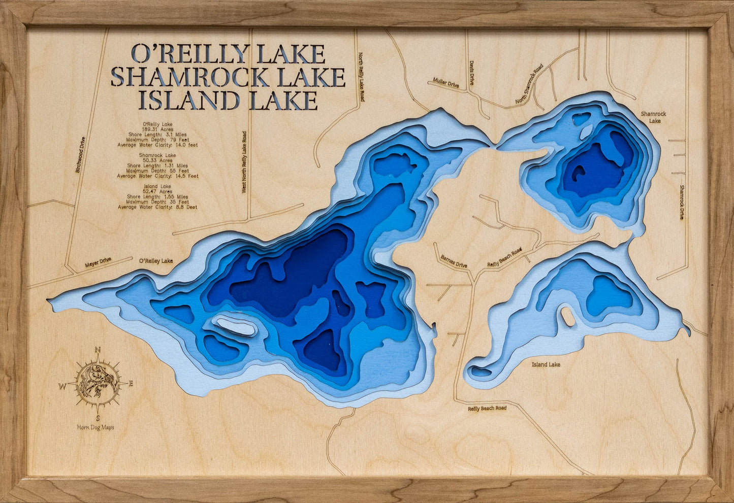 O'Reilly, Shamrock, and Island Lakes in Itasca County, Minnesota
