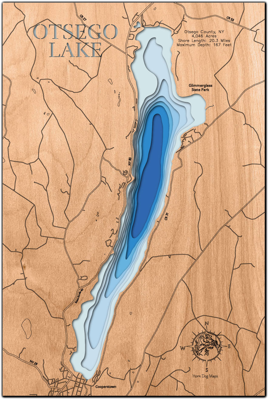Otsego Lake in Otsego County, New York