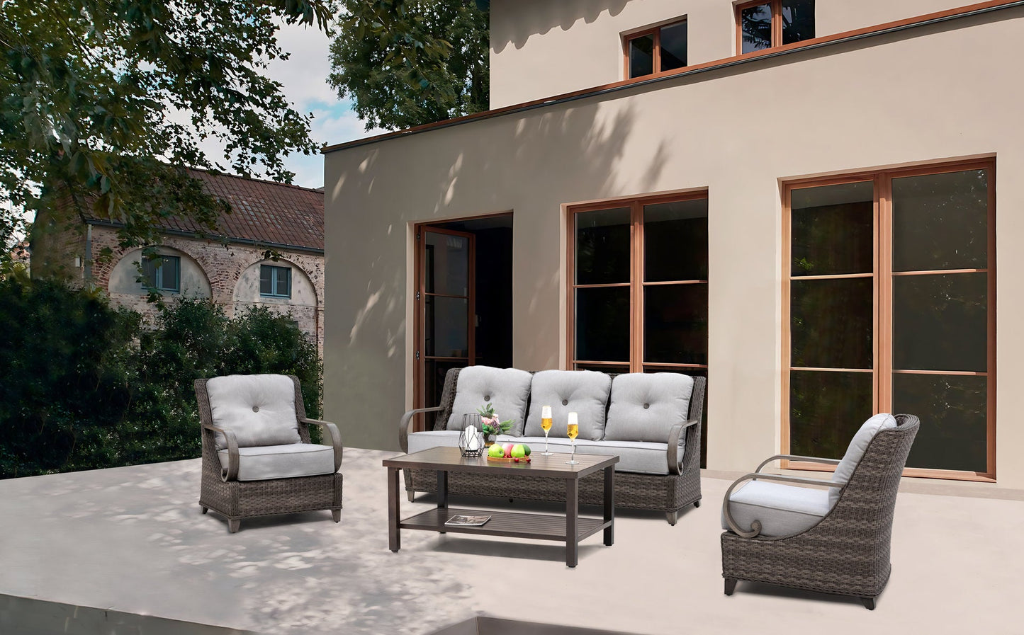 Brooks 4-Piece Aluminum Living Room Set