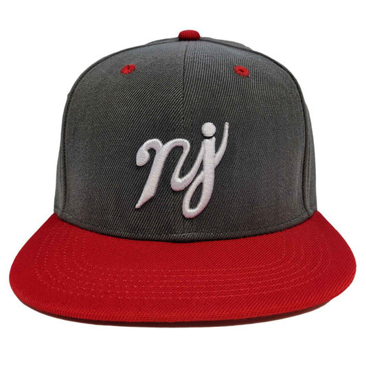 Red + Heather Grey "NJ" Hat