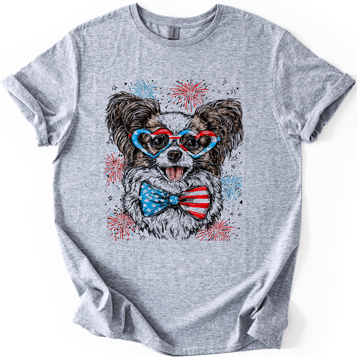 Papillon Patriotic Dog USA Flag Lover Edition For Pet Parents And Fourth Of July Enthusiasts Graphic Tee