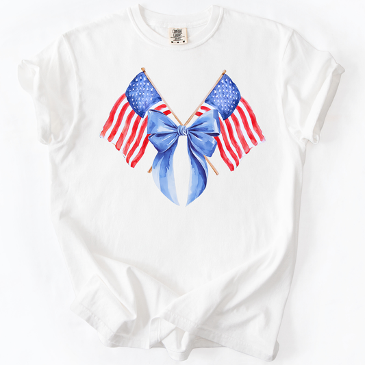 Patriotic Coquette Flags Americana USA Flag Motif For Proud Patriots And Flag Lovers Edition Comfort Colors Tee