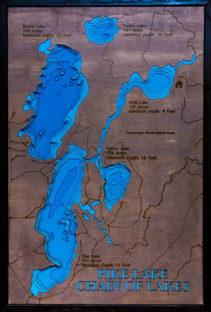 Pike Lake Chain of Lakes in Price and Vilas County, Wisconsin