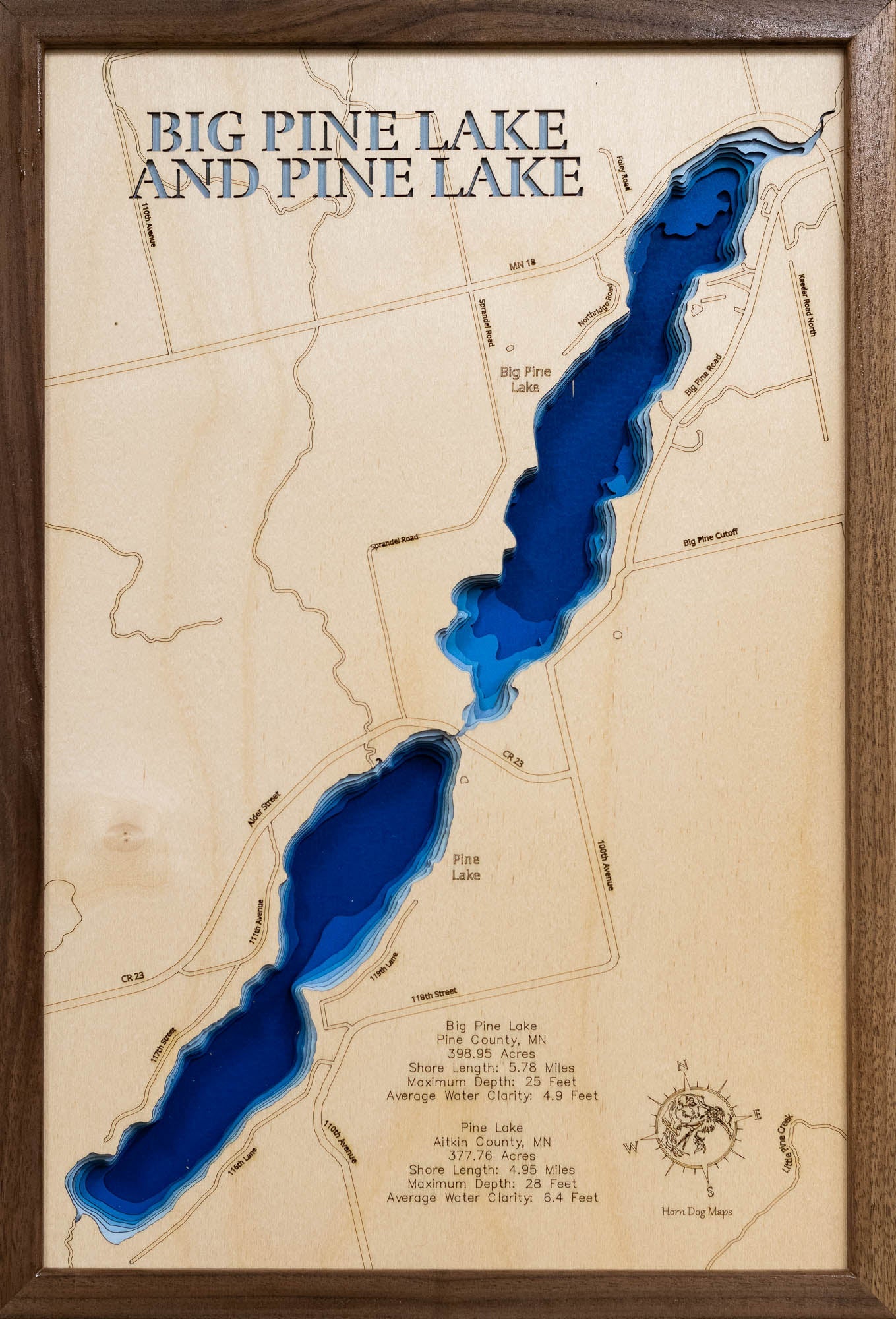 Big Pine Lake Pine County and Pine Lake in Aitkin County, Minnesota