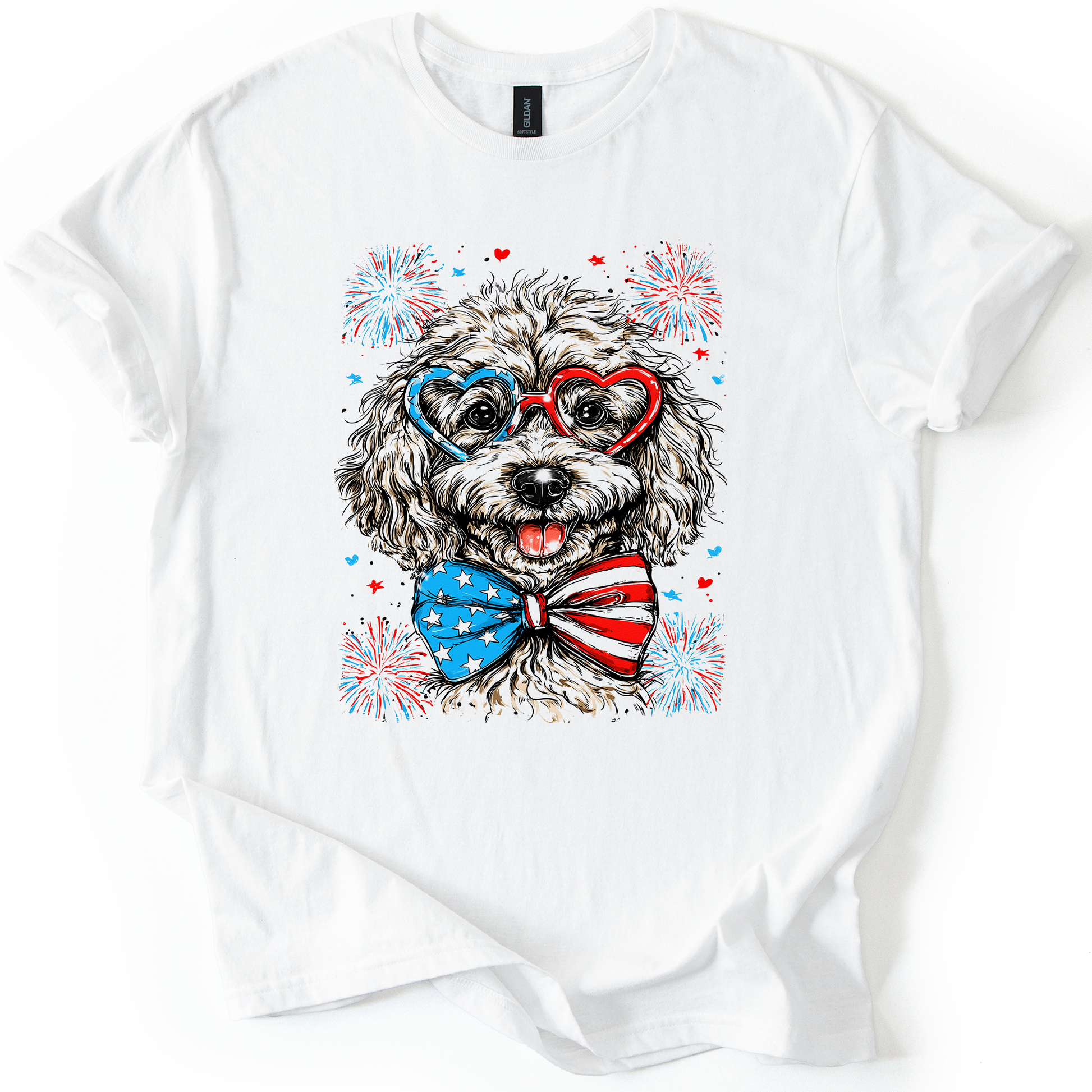 Poodle Patriotic Dog USA Pride For Pet Lovers Everywhere 4th Of July Celebration Graphic Tee