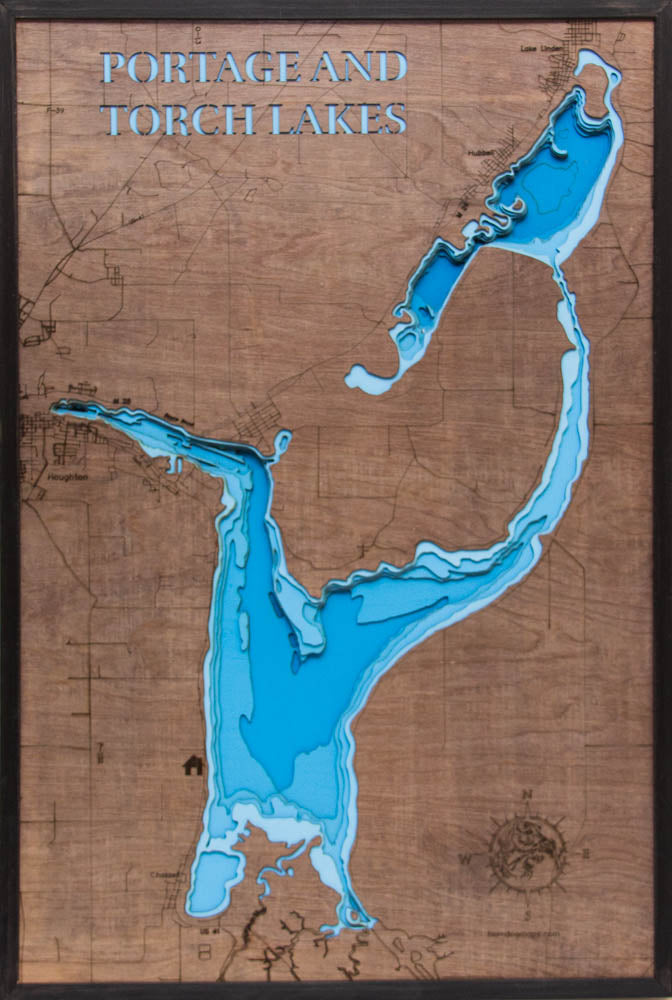 Portage and Torch Lakes in Houghton County, Michigan