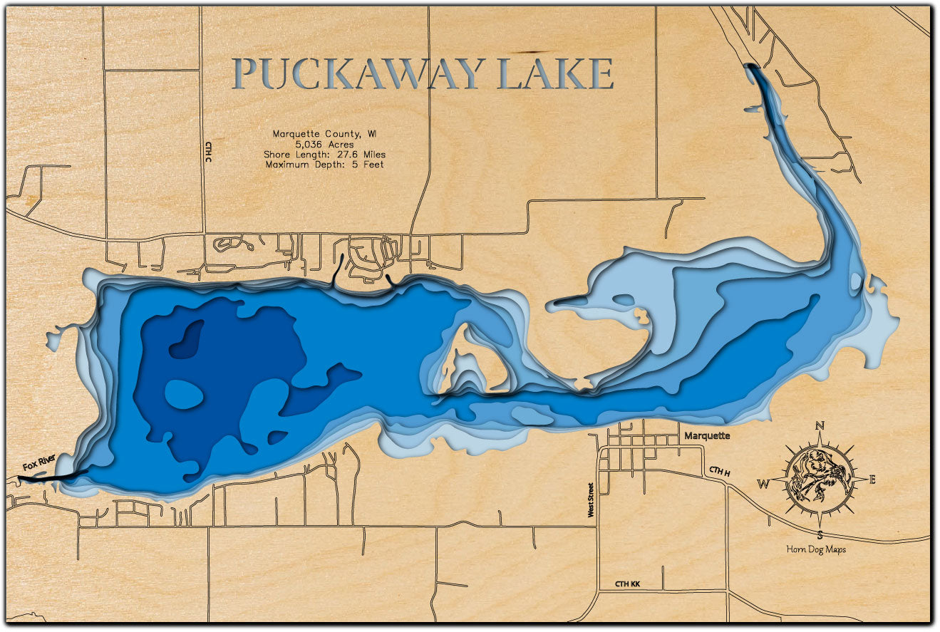 Puckaway Lake in Marquette County, Wisconsin