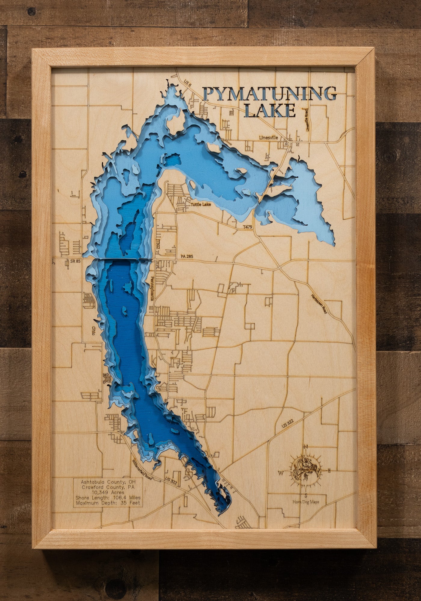 Pymatuning Reservoir in Crawford County, PA and Ashtabula County, Ohio