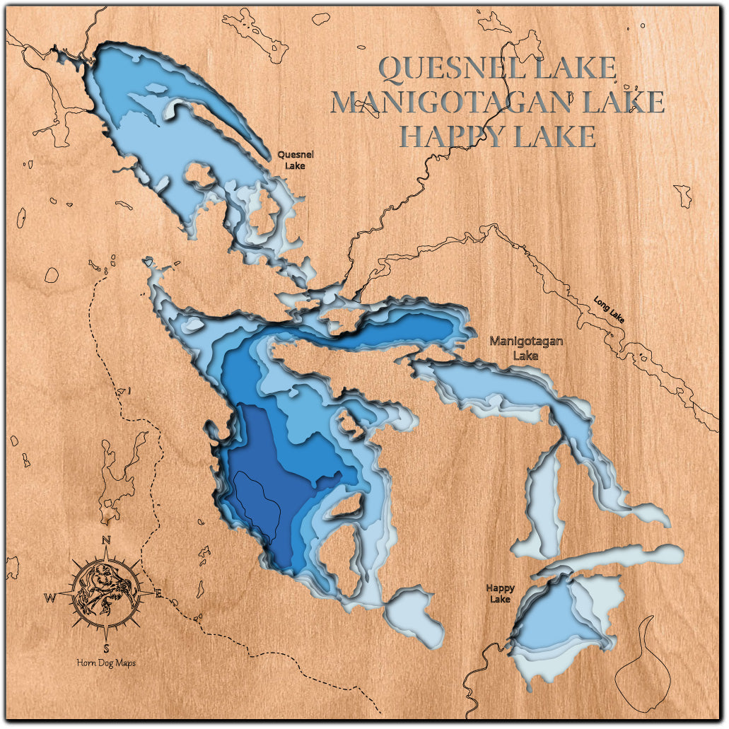 Quesnel Lake, Manigotagan Lake, and Happy Lake in Manitoba, California