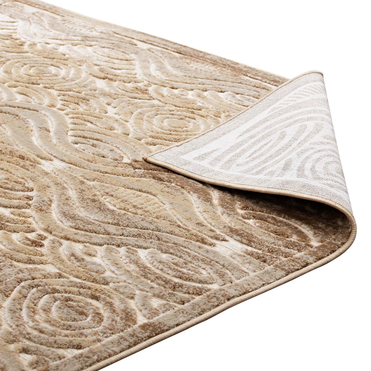 Kennocha Rustic Vintage Abstract Waves 8x10 Area Rug by Modway