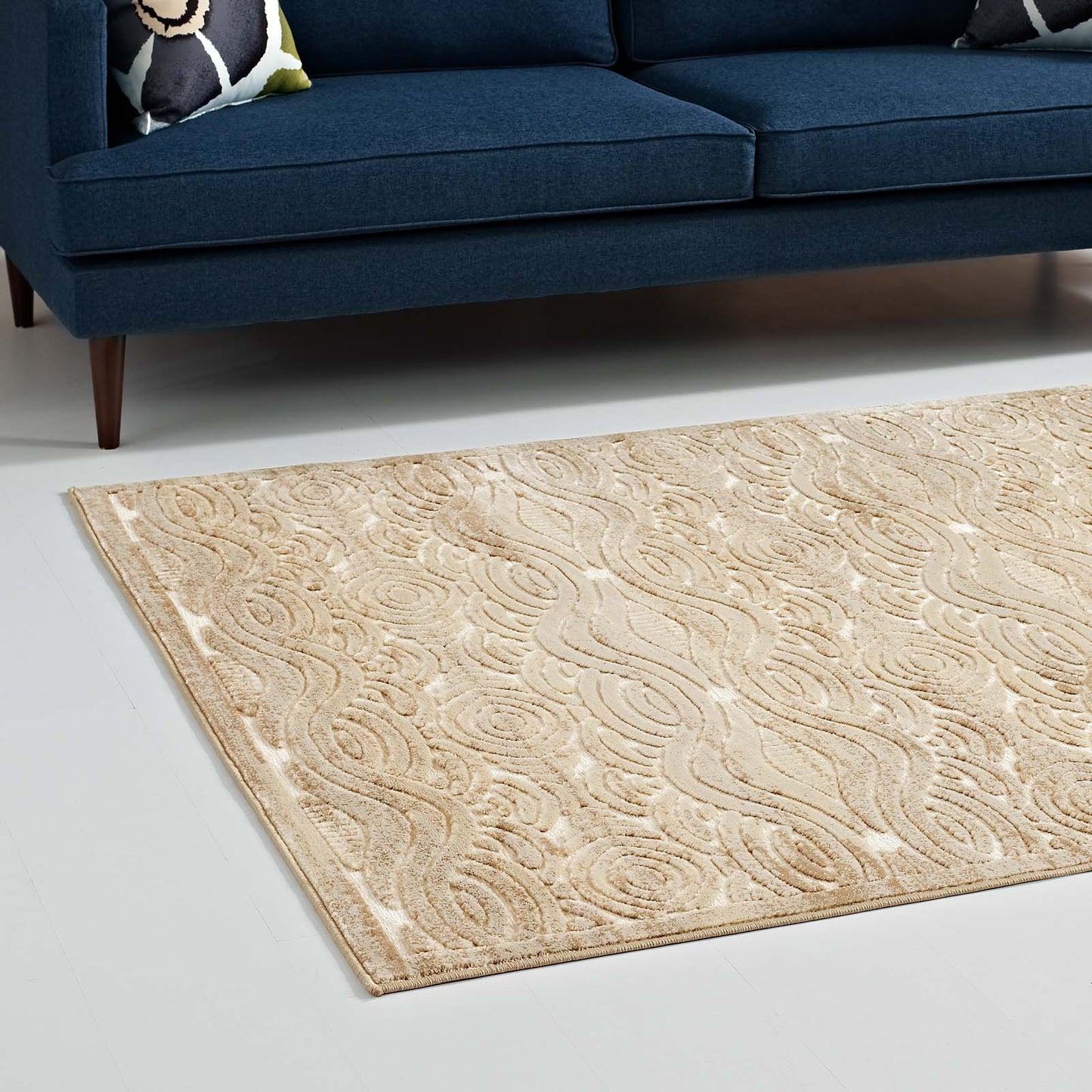 Kennocha Rustic Vintage Abstract Waves 8x10 Area Rug by Modway
