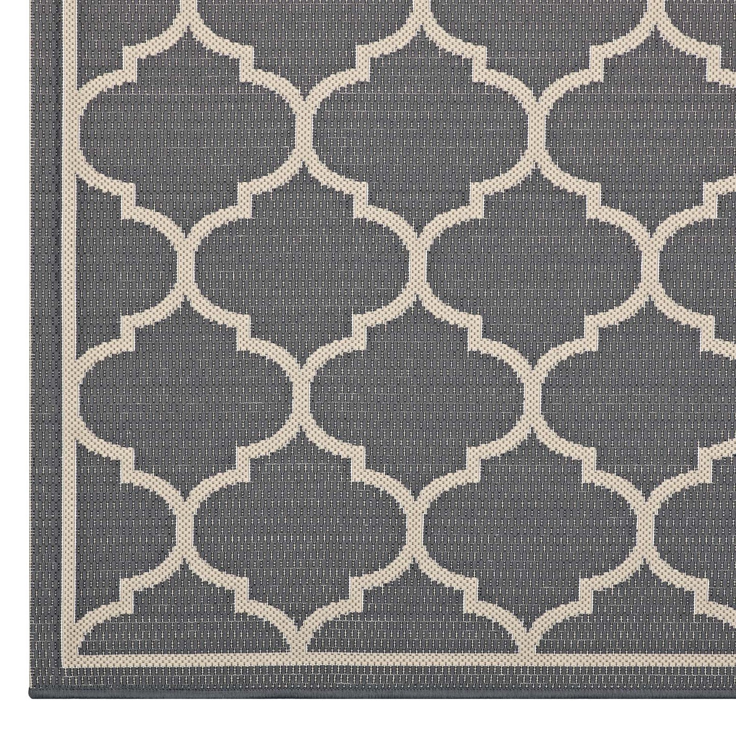 Avena Moroccan Quatrefoil Trellis Indoor and Outdoor 9x12 Area Rug by Modway