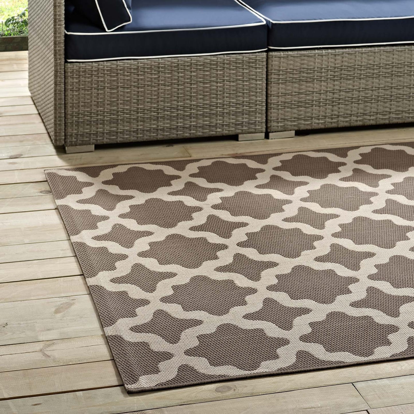 Cerelia Moroccan Trellis Indoor and Outdoor 9x12 Area Rug by Modway