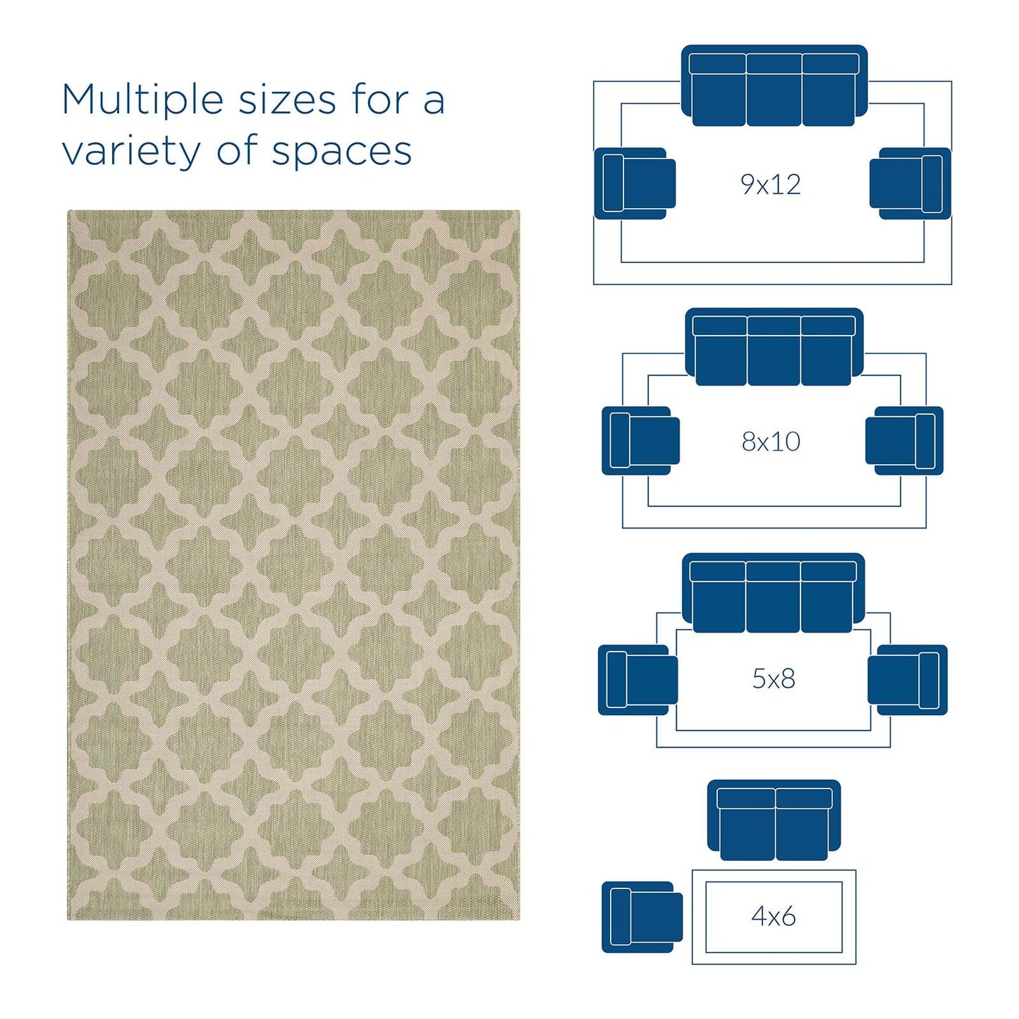 Cerelia Moroccan Trellis Indoor and Outdoor 9x12 Area Rug by Modway