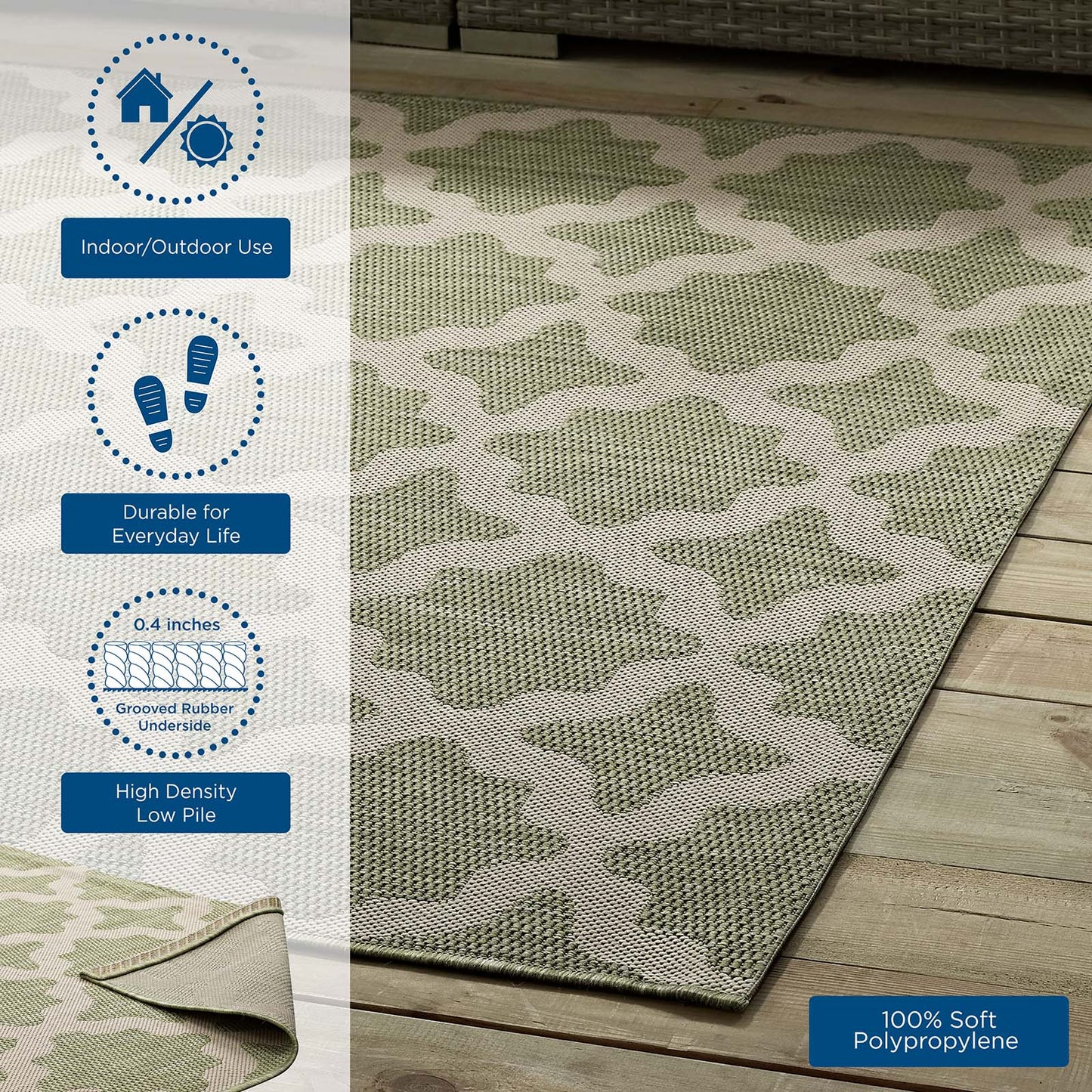 Cerelia Moroccan Trellis Indoor and Outdoor 9x12 Area Rug by Modway