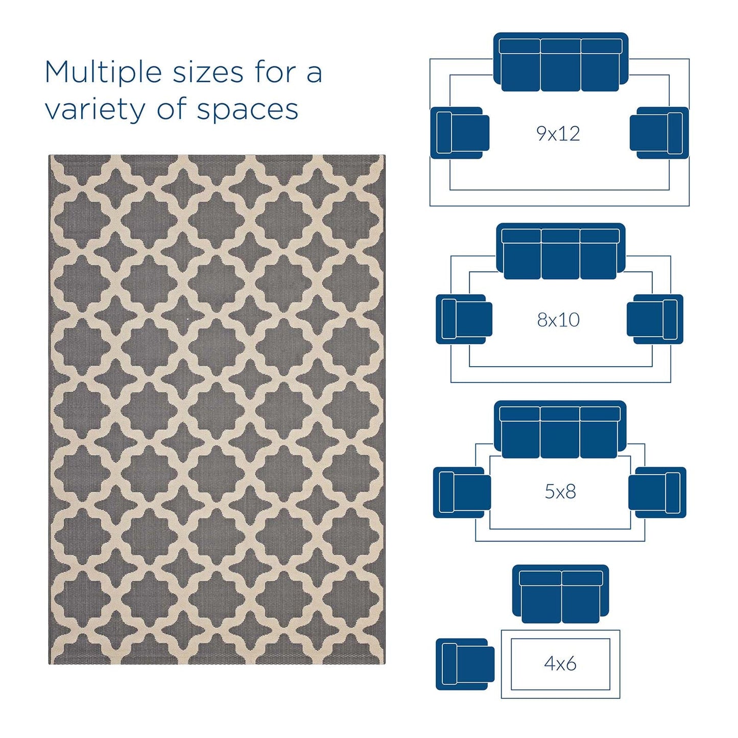 Cerelia Moroccan Trellis Indoor and Outdoor 4x6 Area Rug by Modway
