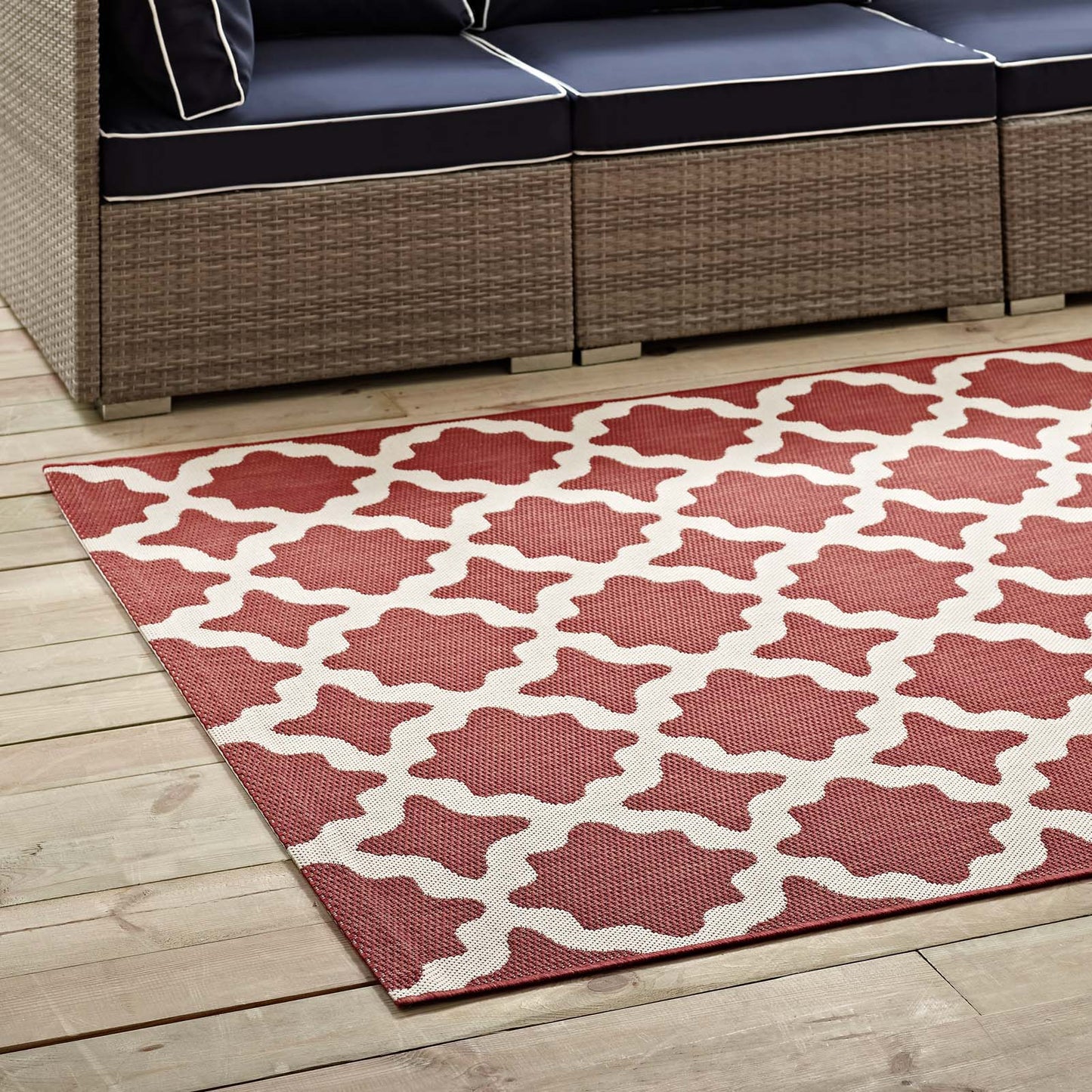 Cerelia Moroccan Trellis Indoor and Outdoor 9x12 Area Rug by Modway