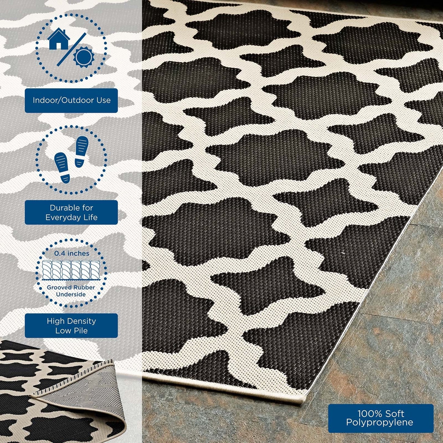 Cerelia Moroccan Trellis Indoor and Outdoor 4x6 Area Rug by Modway