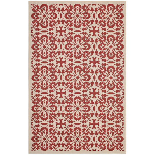 Ariana Vintage Floral Trellis Indoor and Outdoor 4x6 Area Rug by Modway