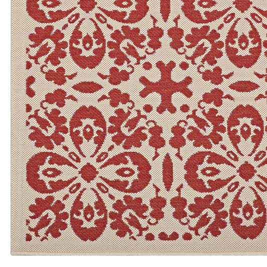 Ariana Vintage Floral Trellis Indoor and Outdoor 4x6 Area Rug by Modway