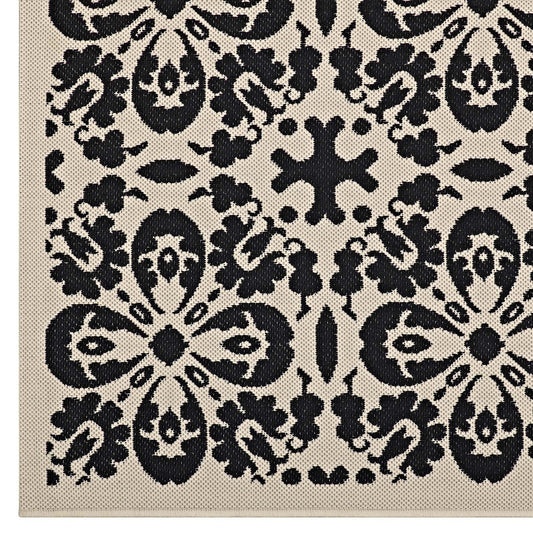 Ariana Vintage Floral Trellis Indoor and Outdoor 4x6 Area Rug by Modway
