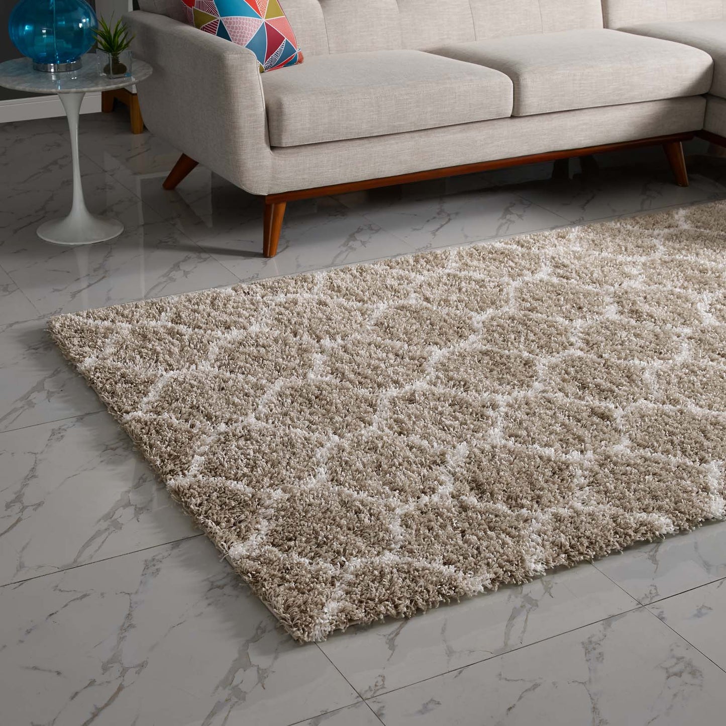 Solvea Moroccan Trellis 8x10 Shag Area Rug by Modway