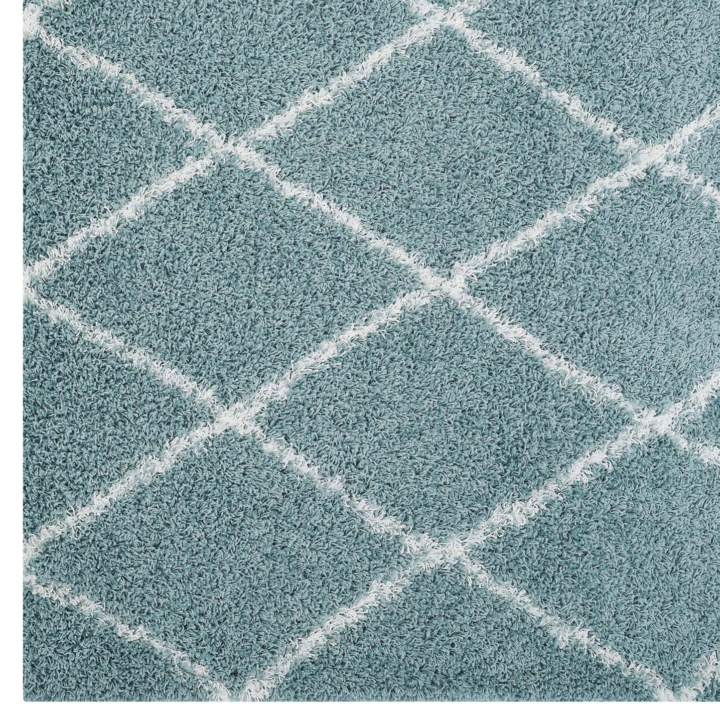 Toryn Diamond Lattice 8x10 Shag Area Rug by Modway