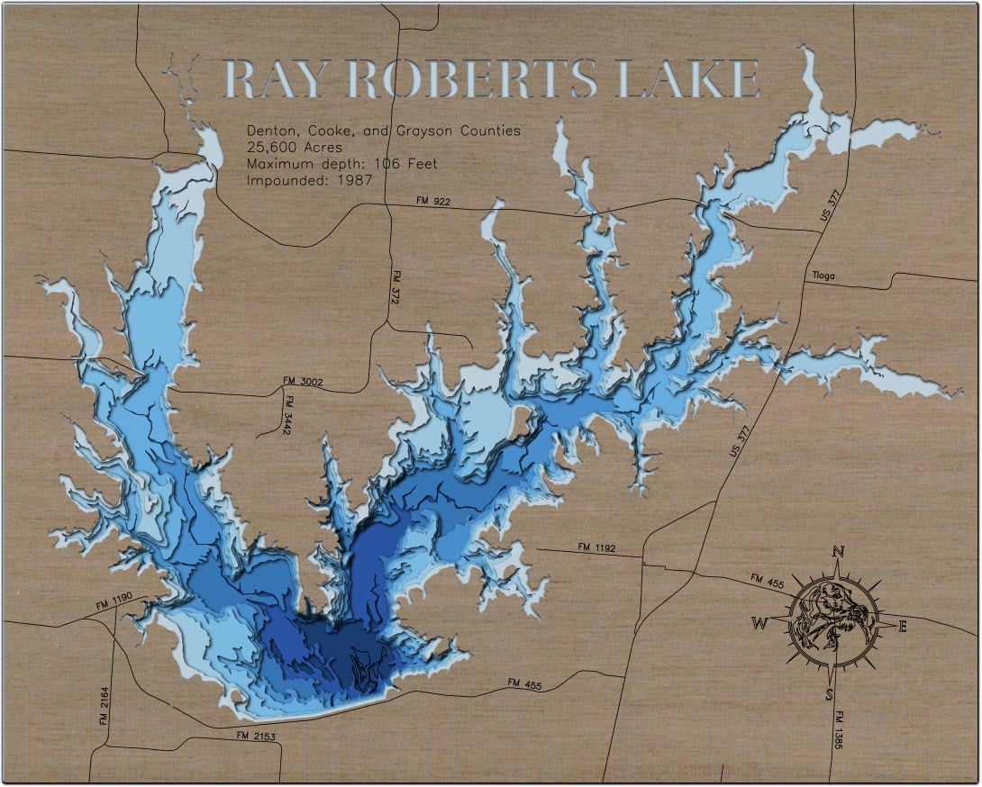 Ray Roberts Lake in Denton, Cook, and Grayson County, Texas
