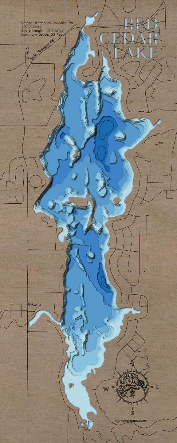 Red Cedar Lake in Barron and Washburn Counties, Wisconsin