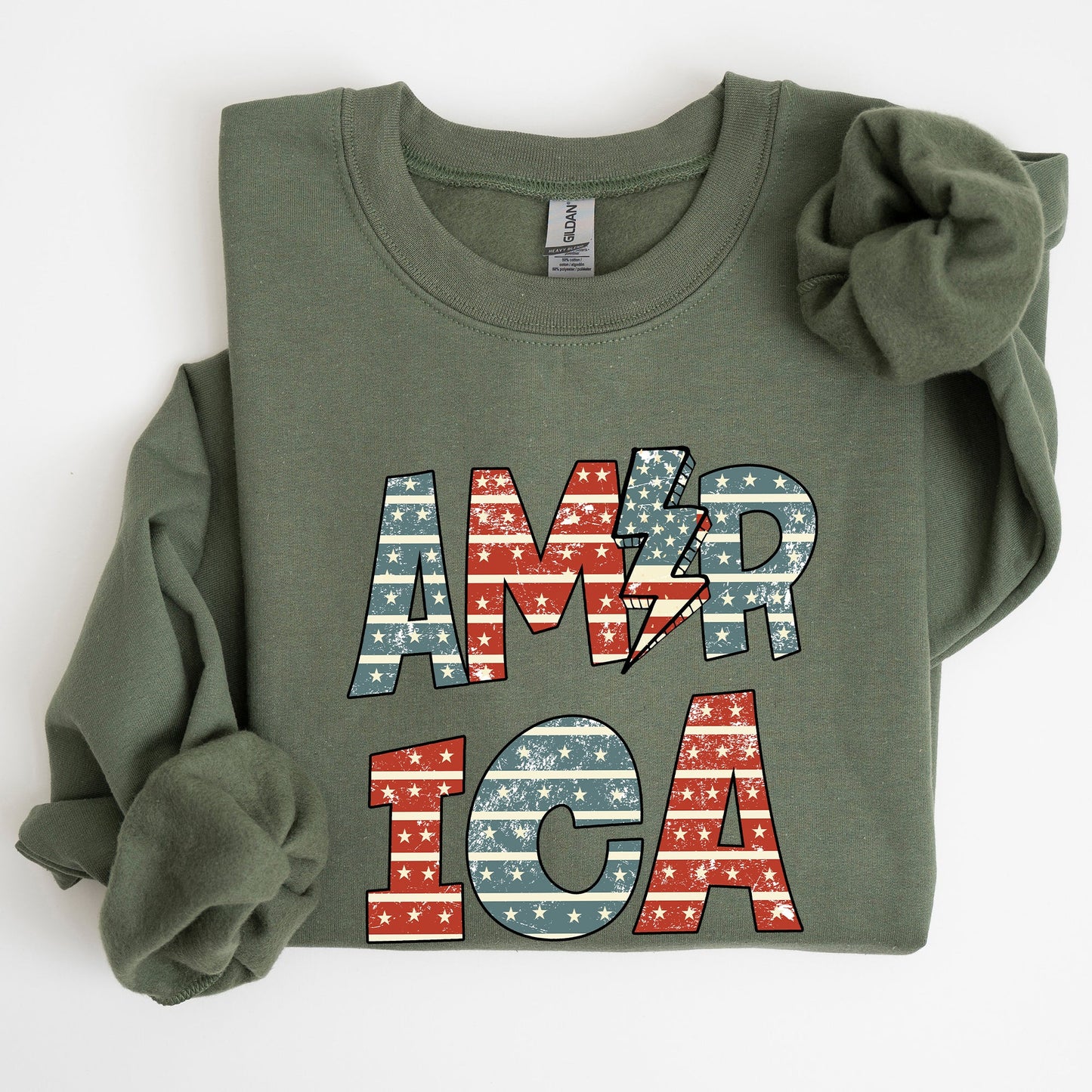 Retro America Patriotic 4th Of July Celebrating Independence And Freedom Sweatshirt
