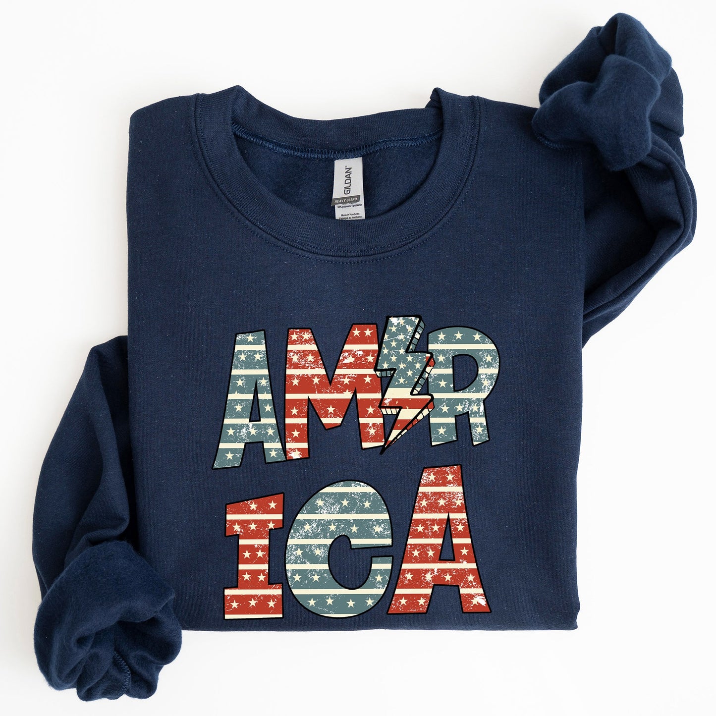 Retro America Patriotic 4th Of July Celebrating Independence And Freedom Sweatshirt