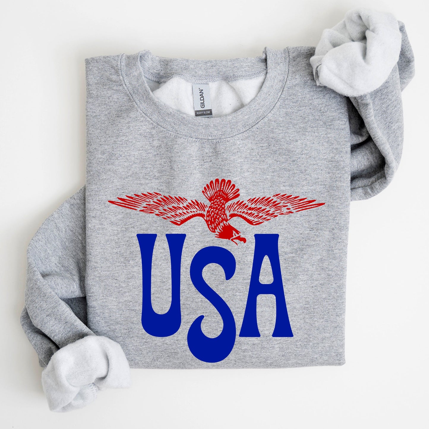 Retro USA Eagle America Patriotic Fourth of July Vintage Style Graphic Sweatshirt