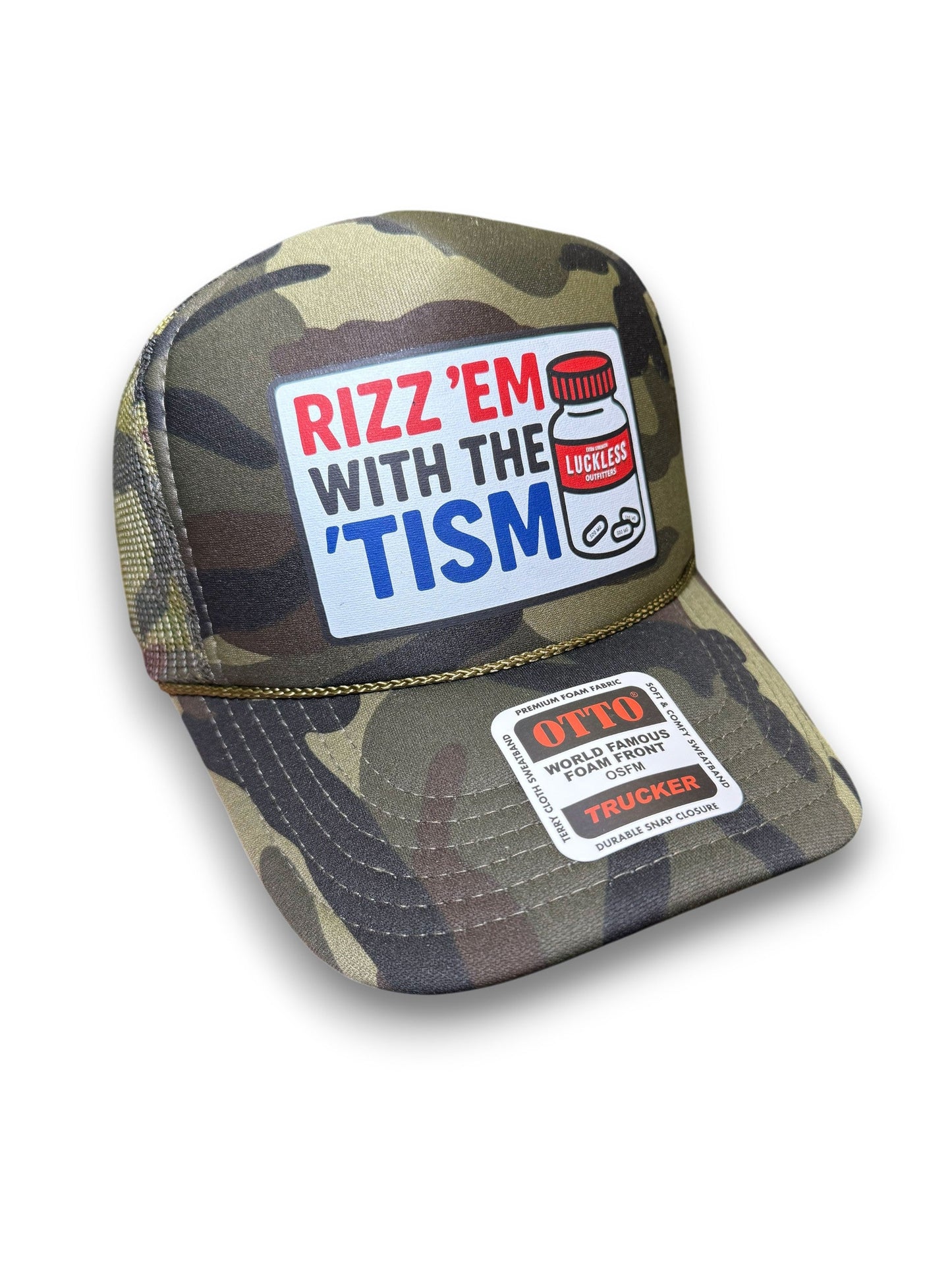 Rizz 'Em With The 'Tism Adjustable Trucker Hat