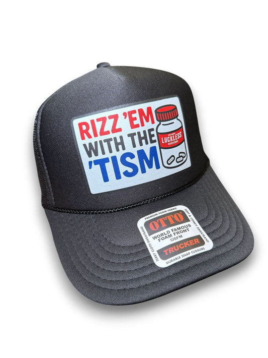Rizz 'Em With The 'Tism Adjustable Trucker Hat