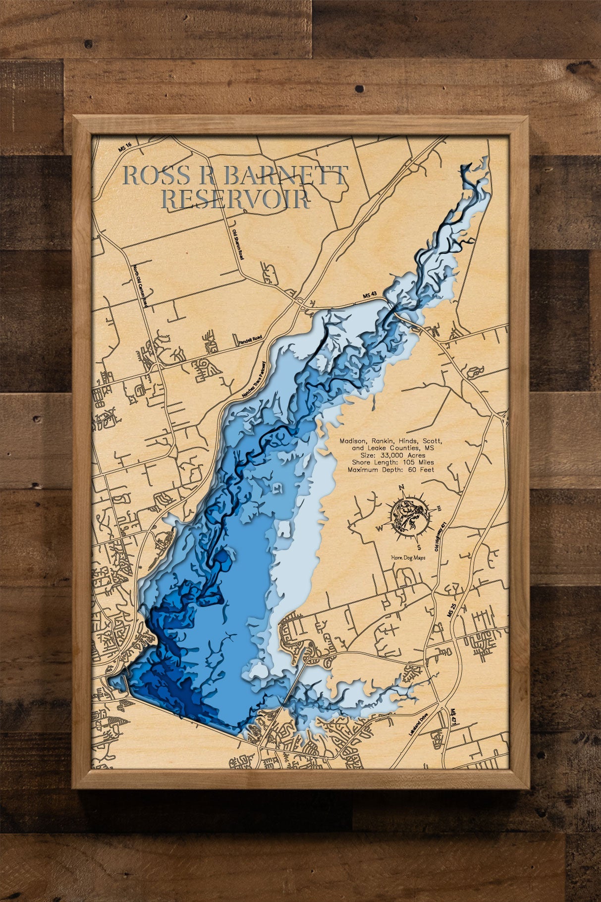 Ross Barnett Reservoir in Madison, Rankin, Hinds, Scott, and Leake Counties, Mississippi