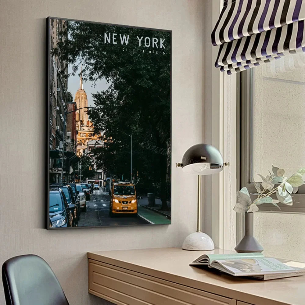 Modern New York City Manhattan Night View Lanscape Art Poste Poster HD Posters Home Room Bar Cafe Decor Art Wall Painting