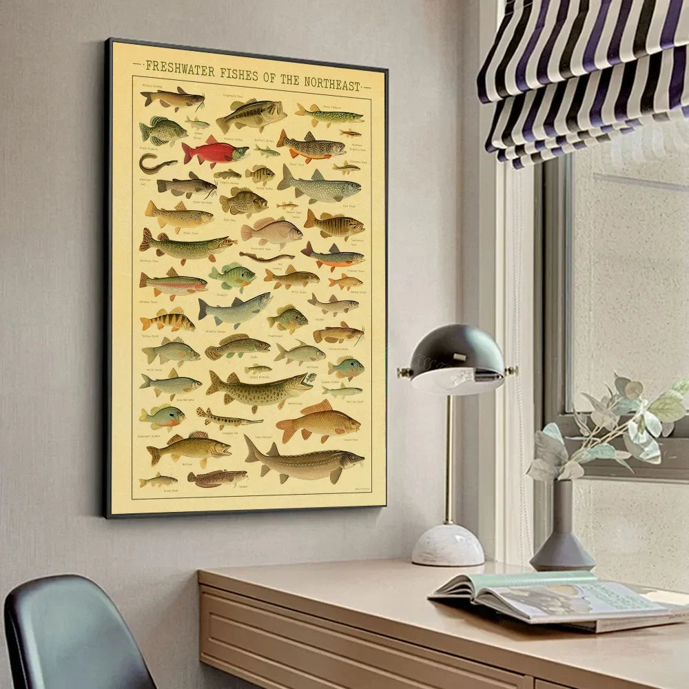 ACE Fishing Fish Sea Poster Wall Chart Prints And Posters Home Living Bed Room Decor Art Bar Cafe Framelesss Painting Poster