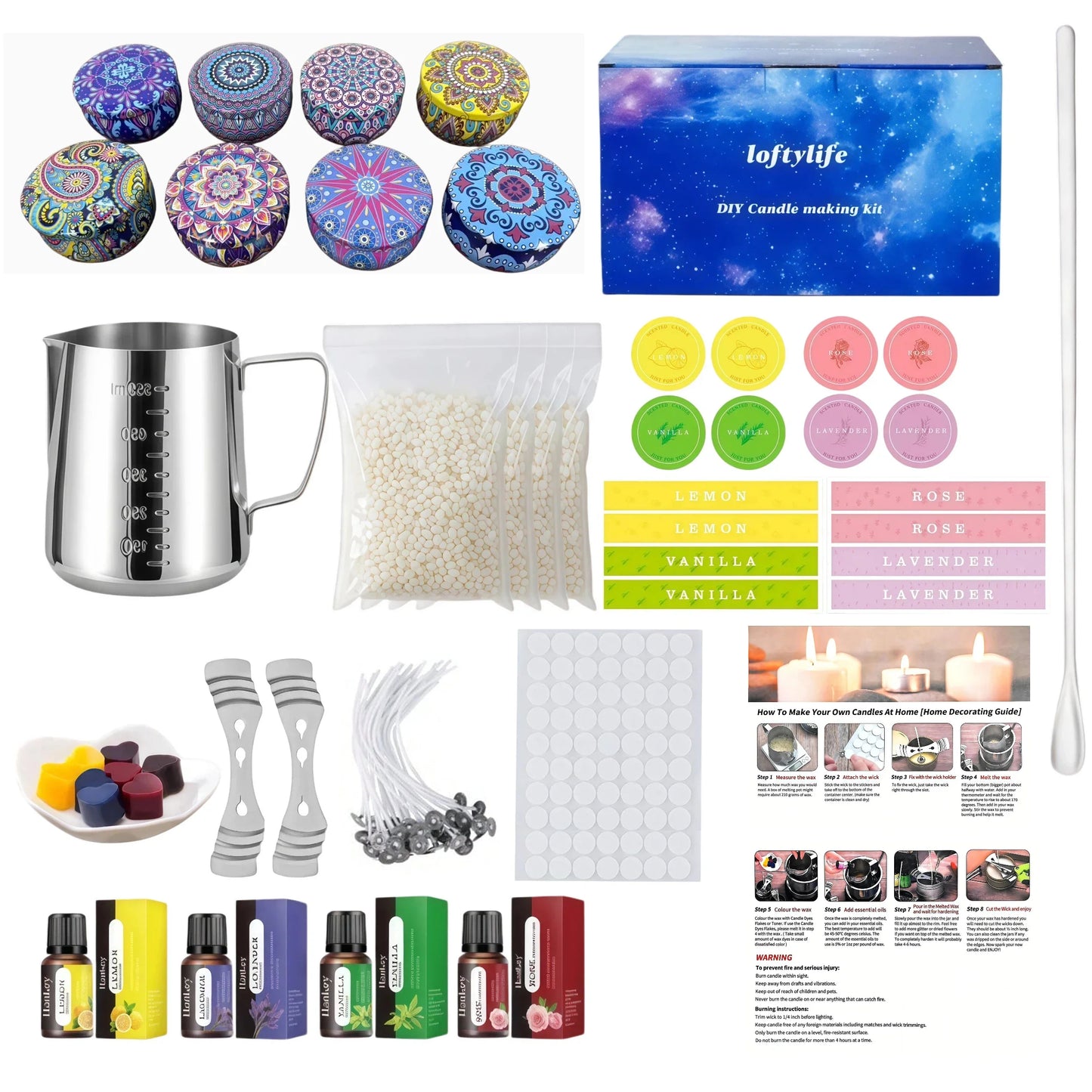 Loftylife Candle Making Kit With Beeswax And Essential Oils