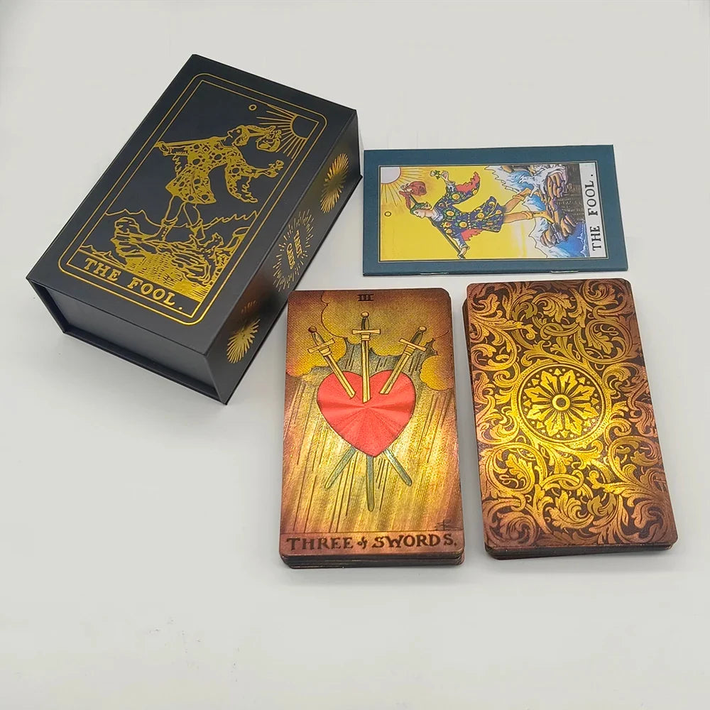 Fantastic 80 Pieces Silver foil Tarot Cards Waterproof PVC Quality With Flip Box As A Luxury Gift