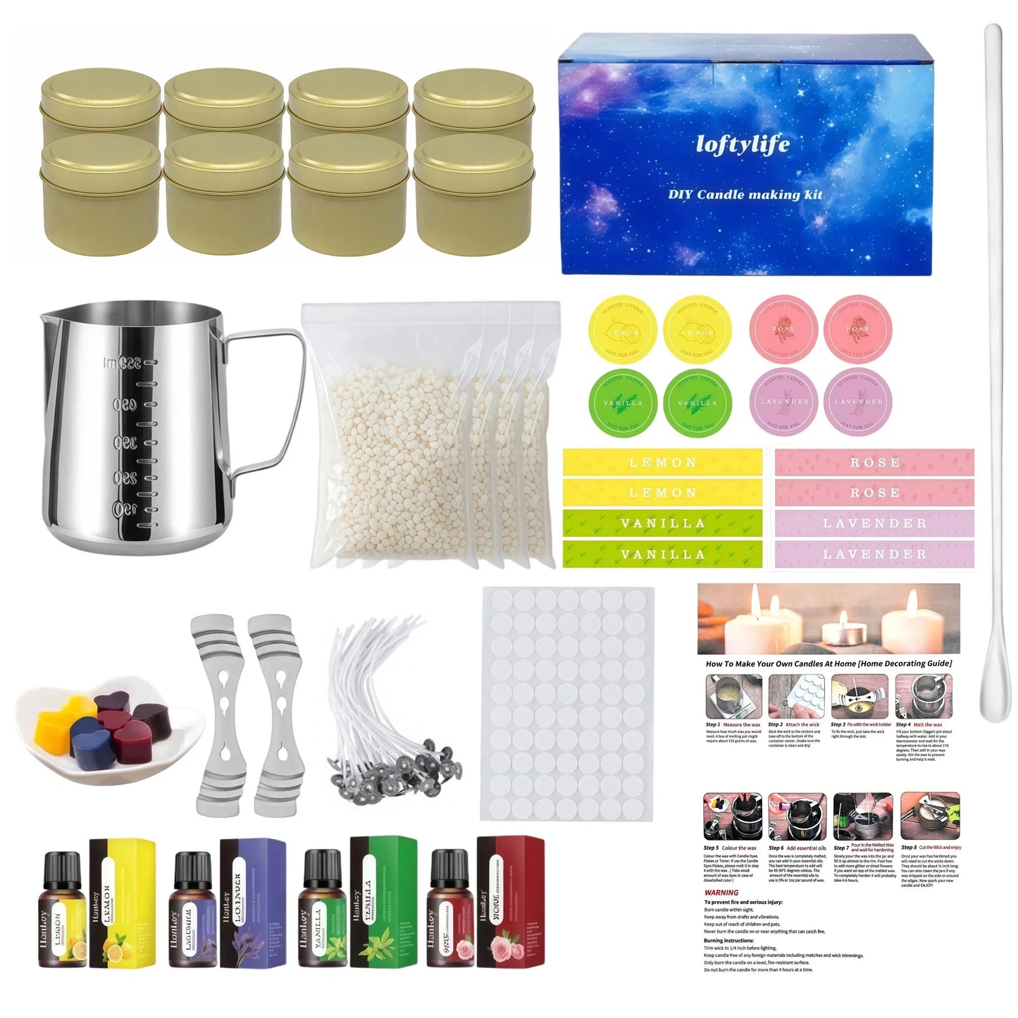 Loftylife Candle Making Kit With Beeswax And Essential Oils