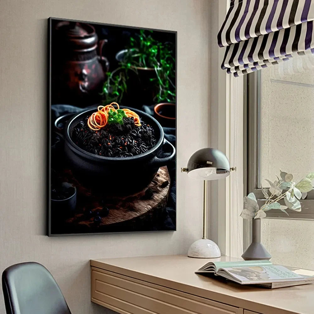 Chicken Food Burger French Fries Chicken Salmon Art Poster Canvas Painting Wall Print Living Room Home Restaurant Decor Poster