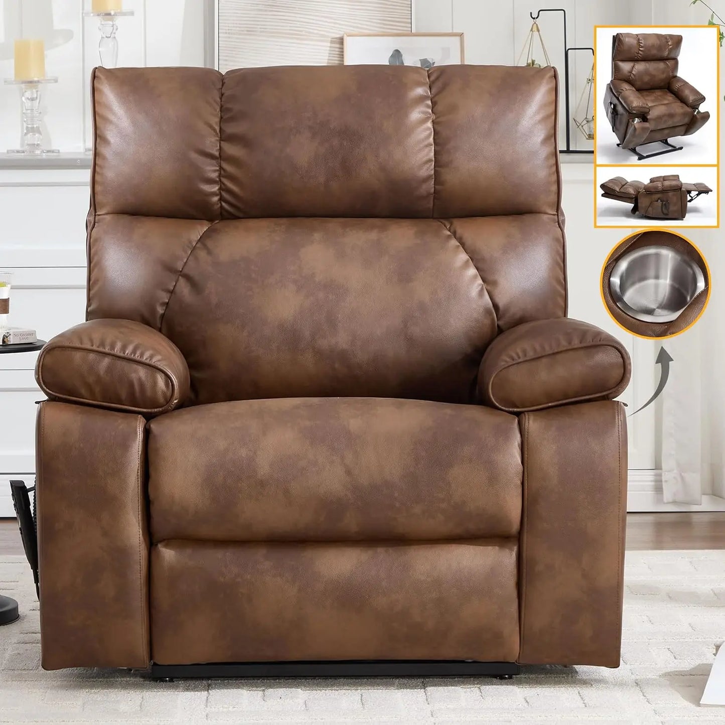 Dual Motor Power Lift Recliner Chair With Massage And Heat