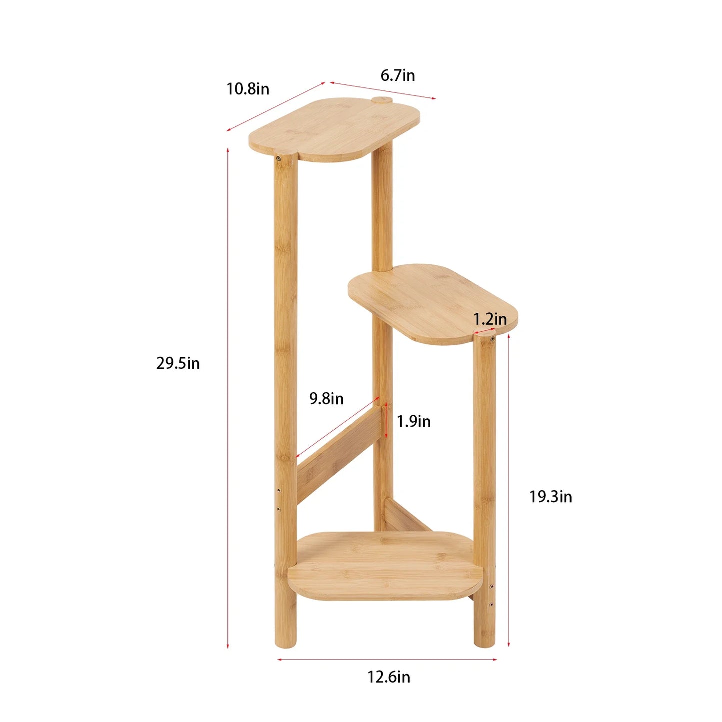 Wisfor 3 Tier Bamboo Plant Stand Corner Shelf Rack