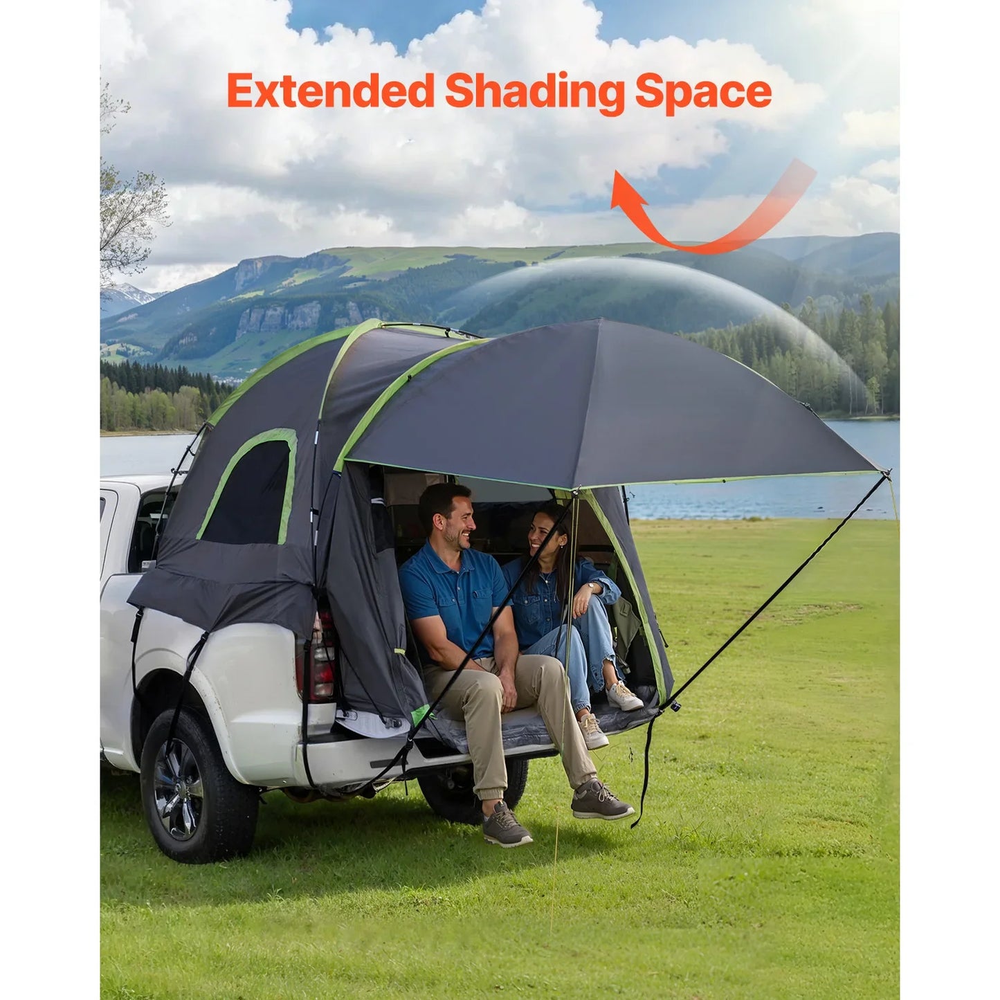 SucceBuy Pickup Truck Bed Tent With Expandable Awning Waterproof PU2000