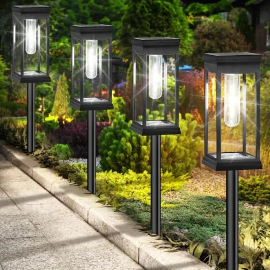 Solar Pathway Lights Outdoor 8 Pack Waterproof Brighter LED Garden