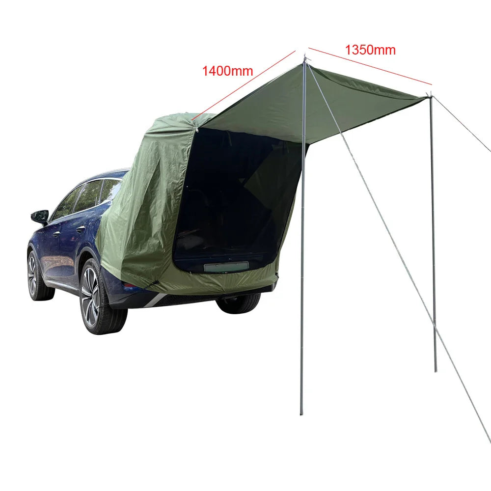 Outdoor Car Rear Tent With Canopy Rainproof For Picnics