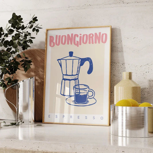 Modern Trendy Retro Vintage Chic Coffee Espresso Wall Art Prints Canvas Painting Poster Picture For Office Kitchen Home Decor
