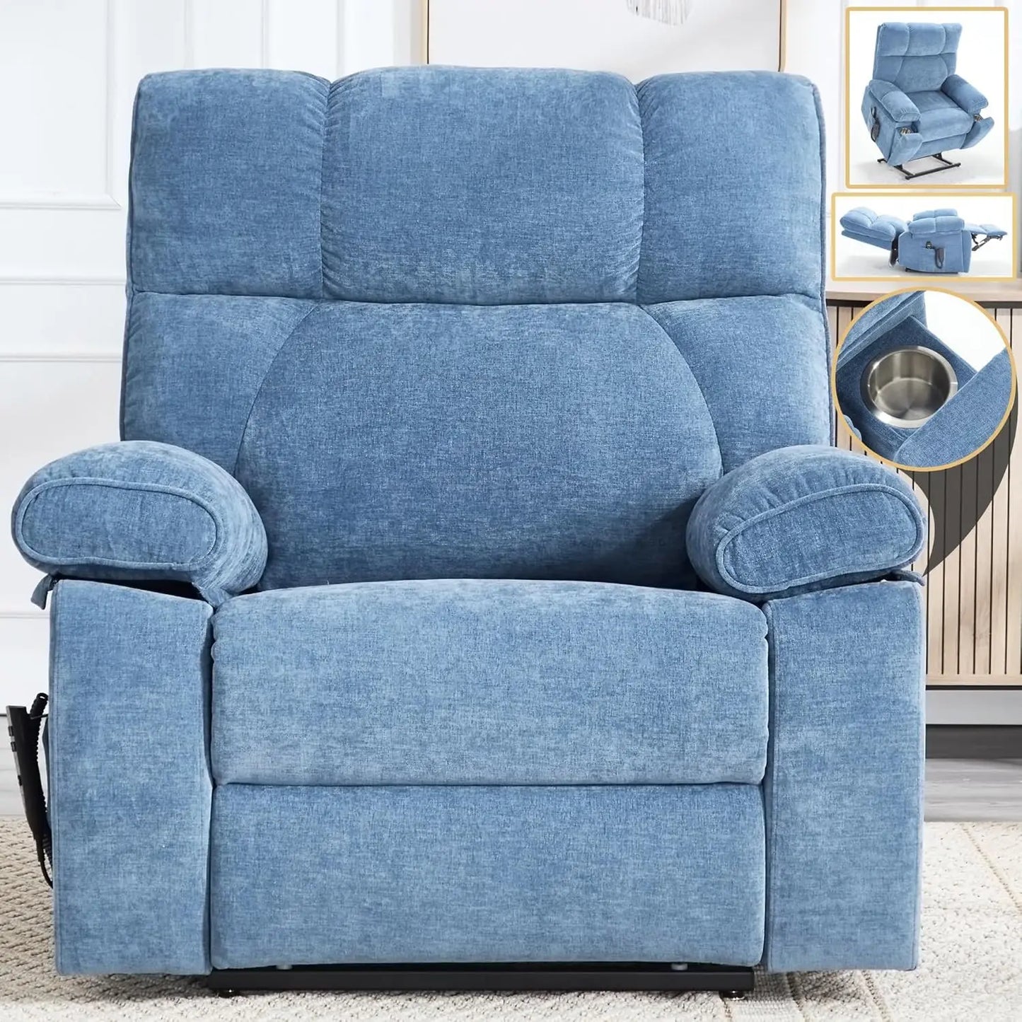 Dual Motor Power Lift Recliner Chair With Massage And Heat